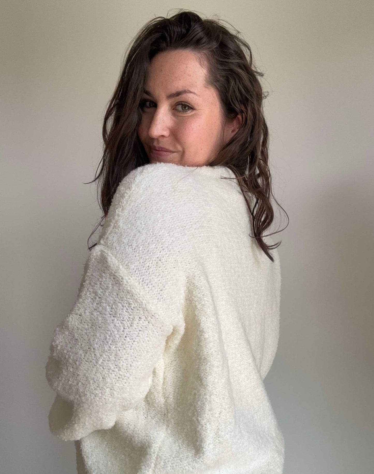 Pull oversize blanc FLEUR