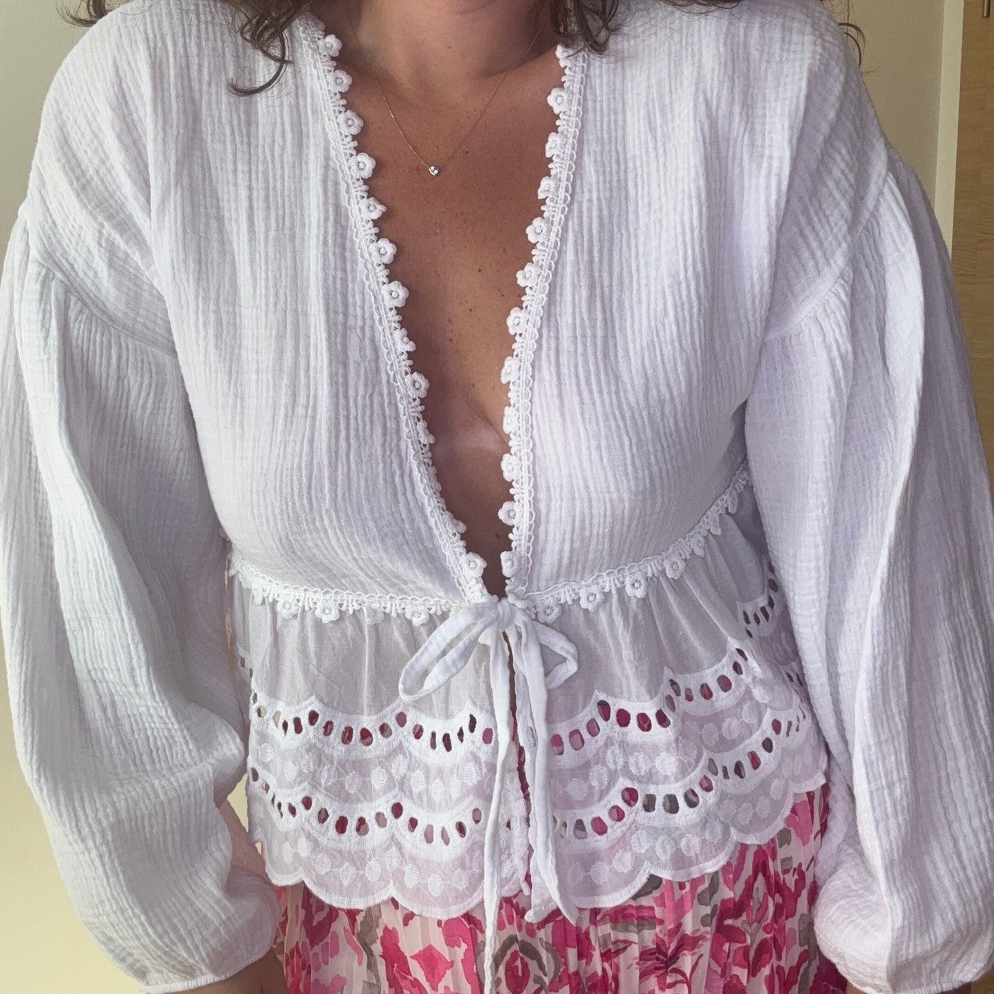 Blouse blanche gaze de coton AVA