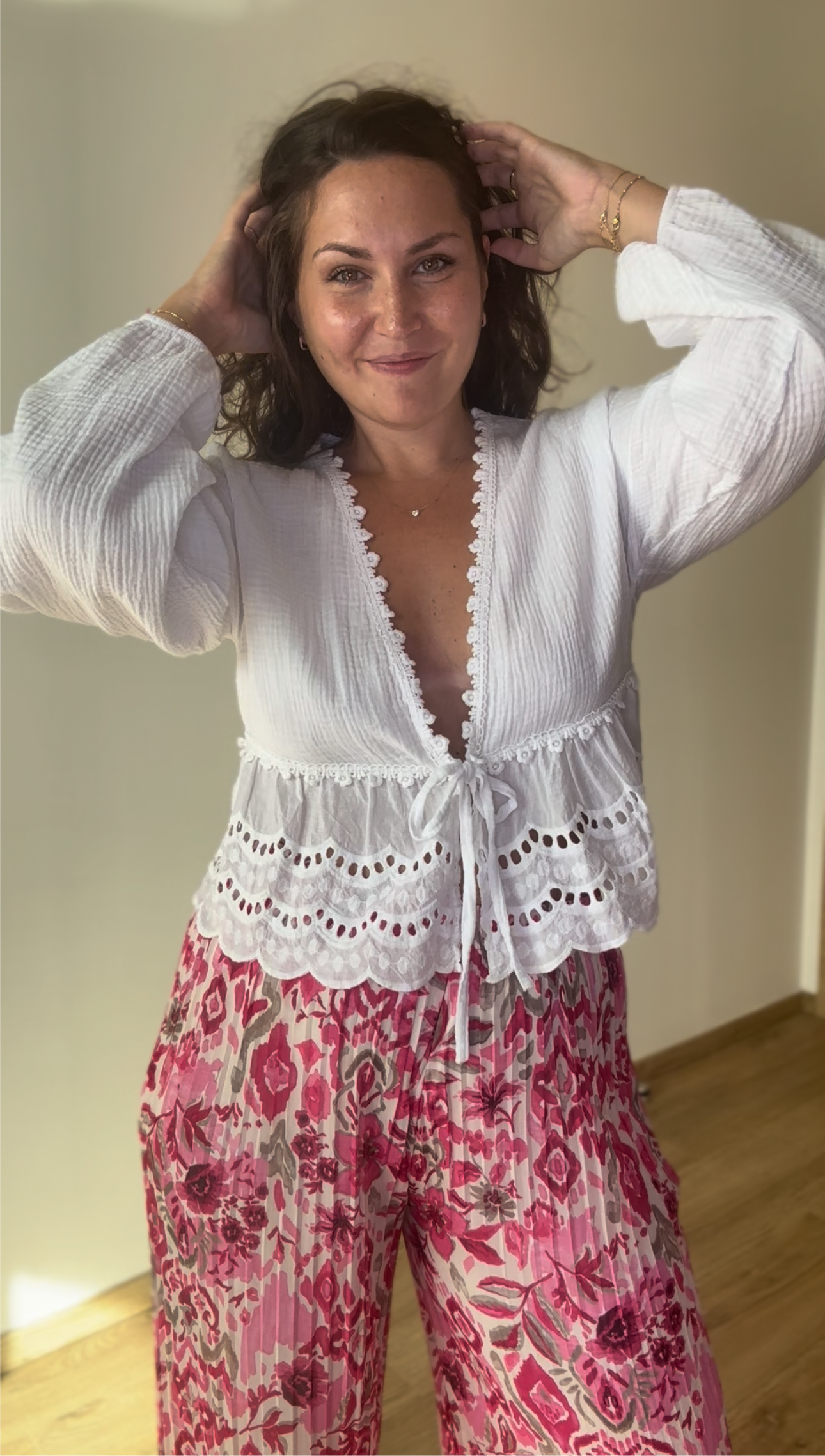Blouse blanche gaze de coton AVA (34-42) 🇮🇹