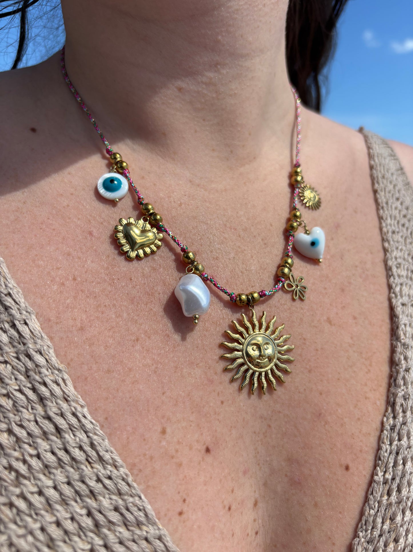 Collier rose charms SUN