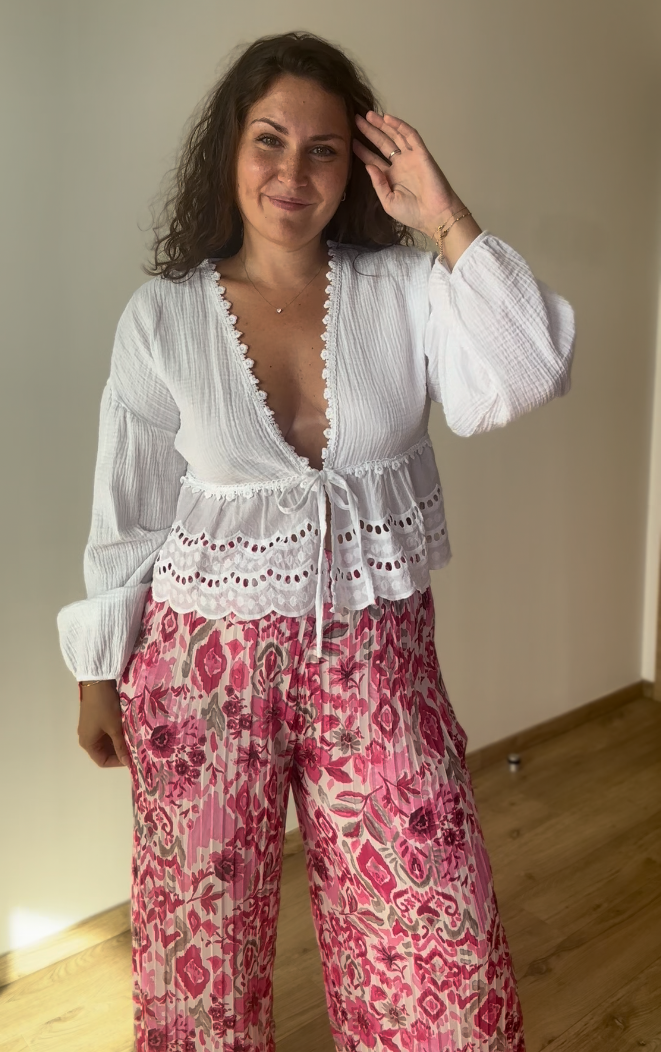 Pantalon large plissé LEVA