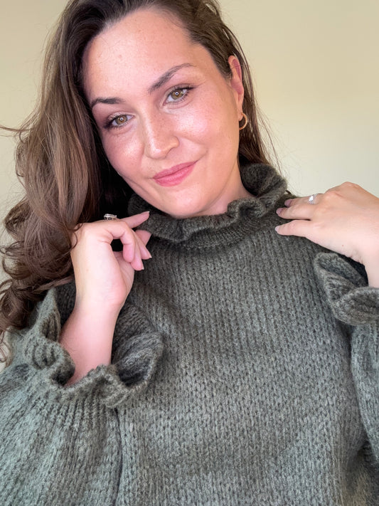 Pull vert en maille douce ANNA