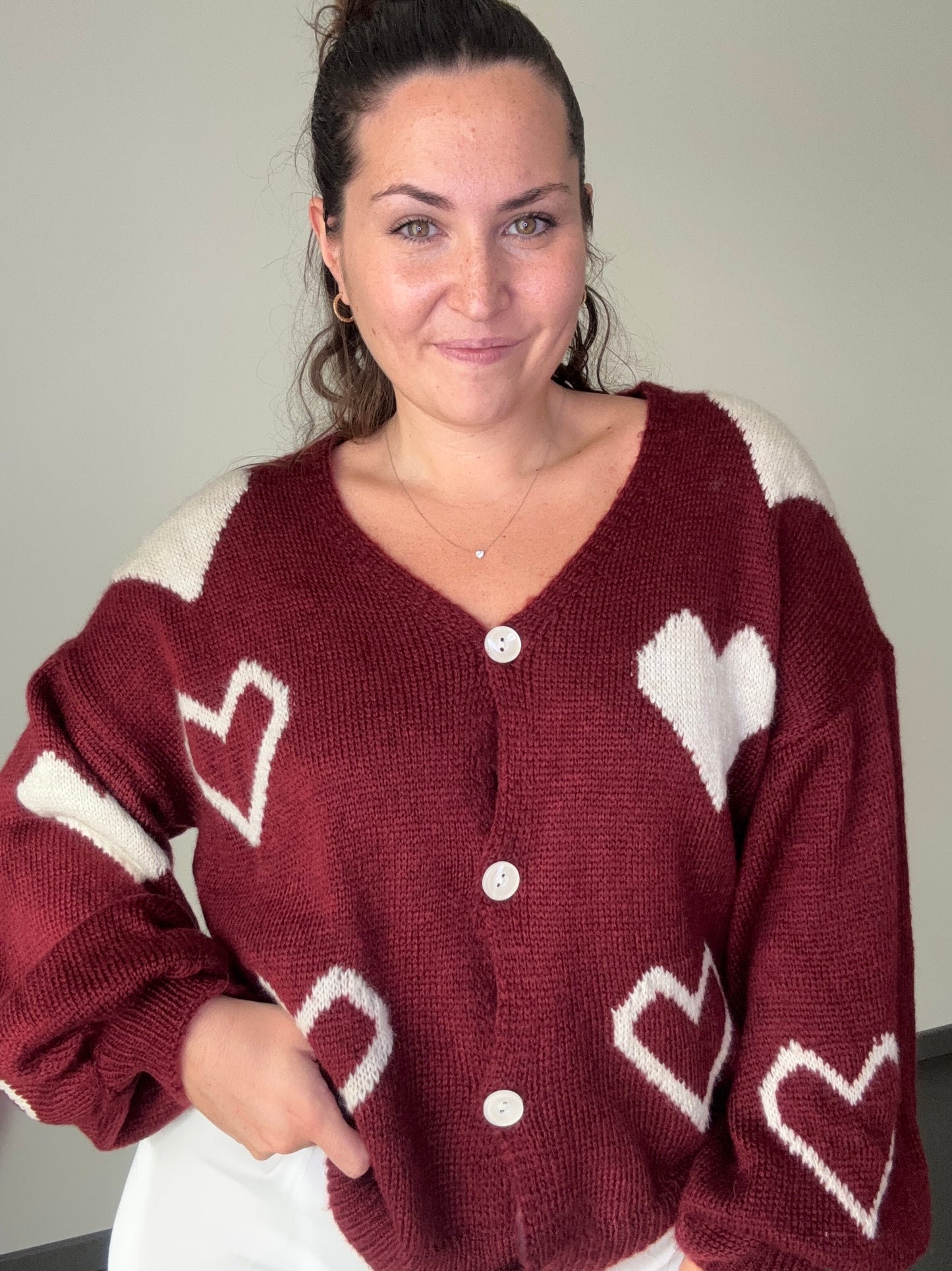 Gilet avec motif coeurs JOJO