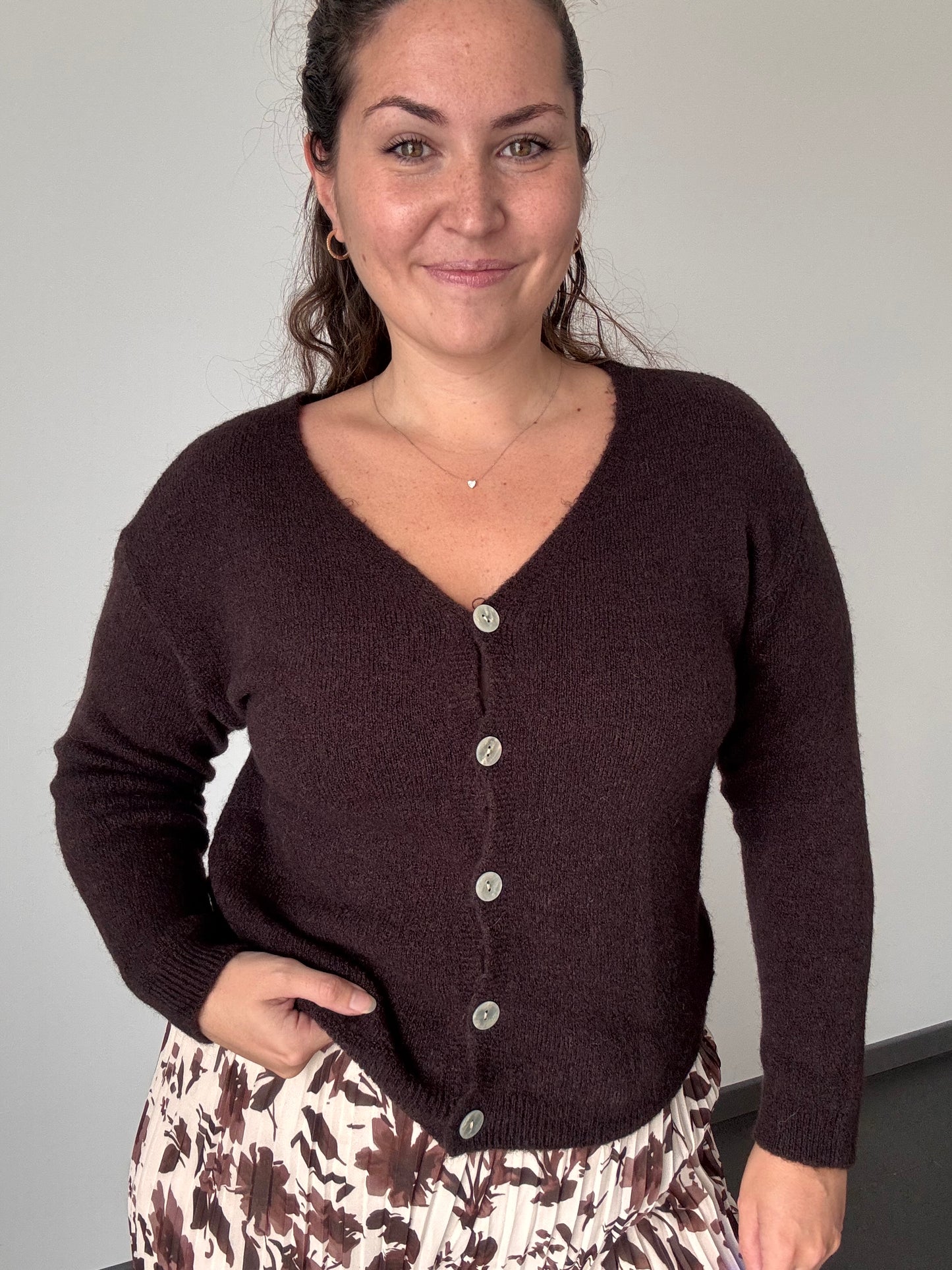 Gilet chocolat JUSTINE