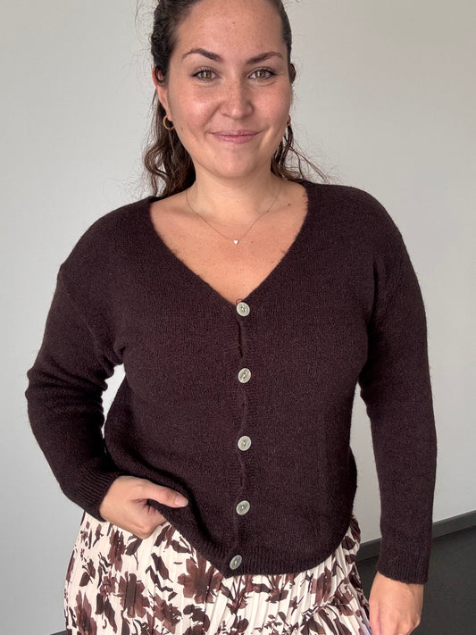 Gilet chocolat JUSTINE