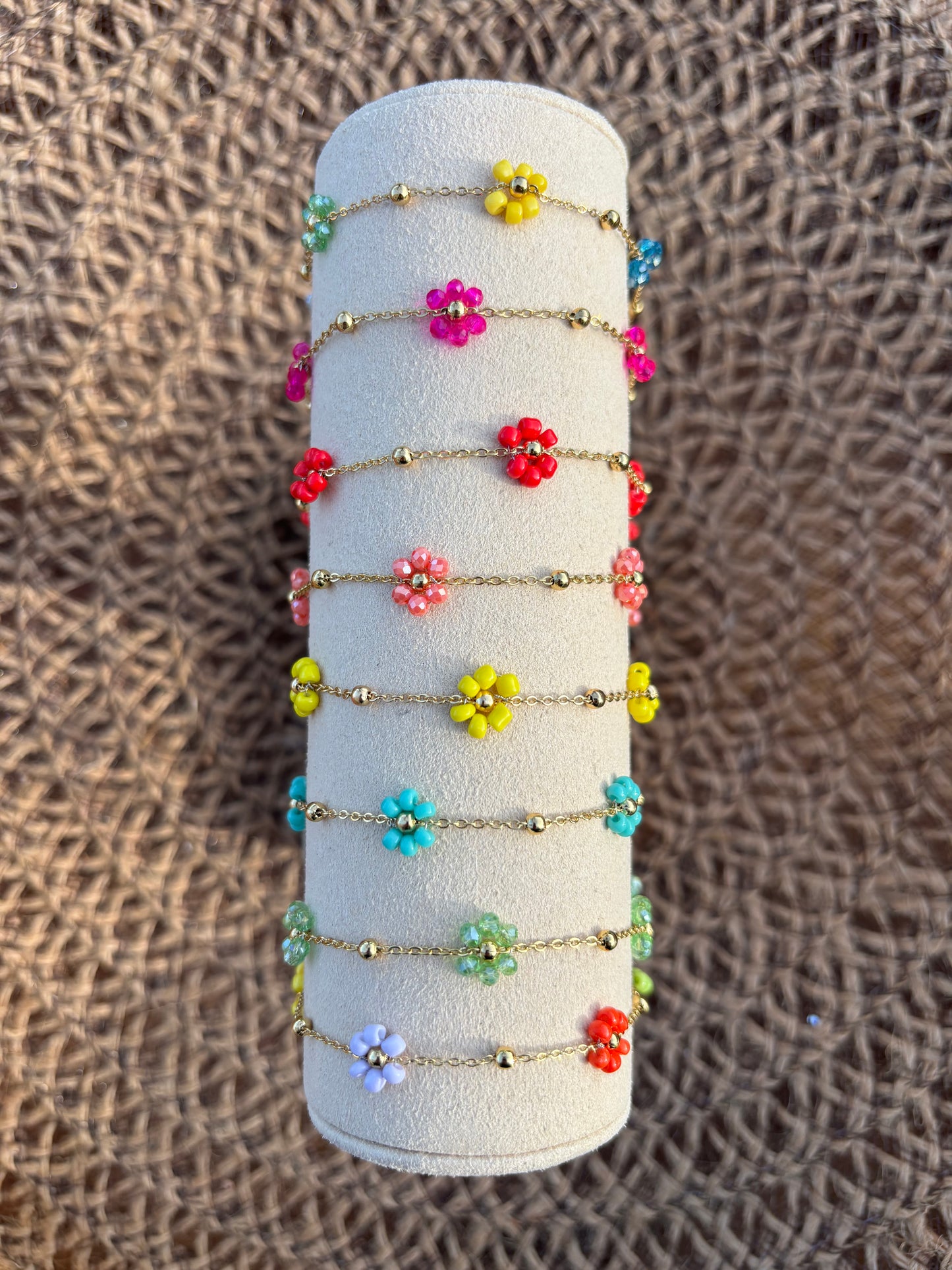Bracelets fleurs multicolore