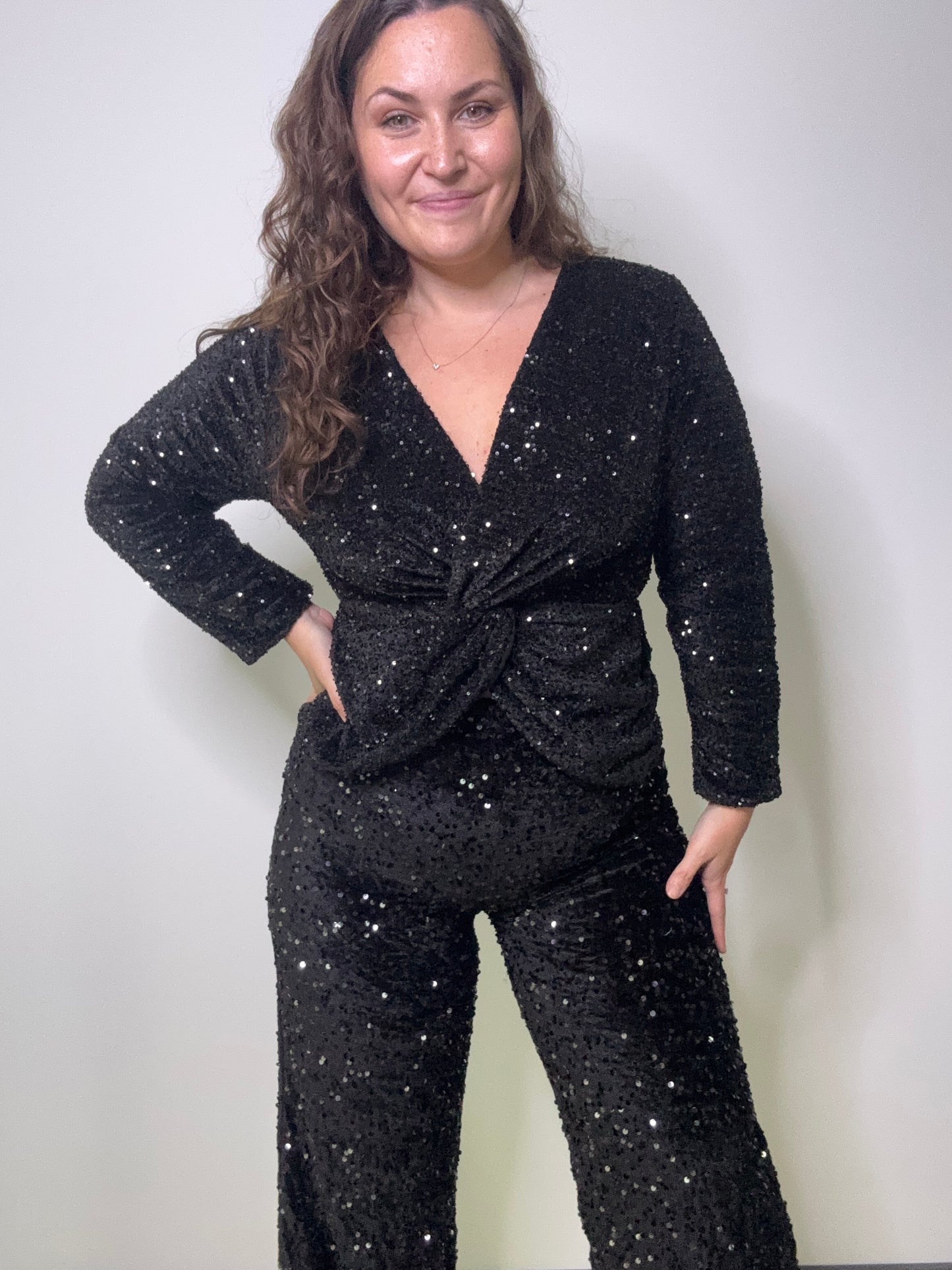 Pantalon noir à sequins RUDOLPHE