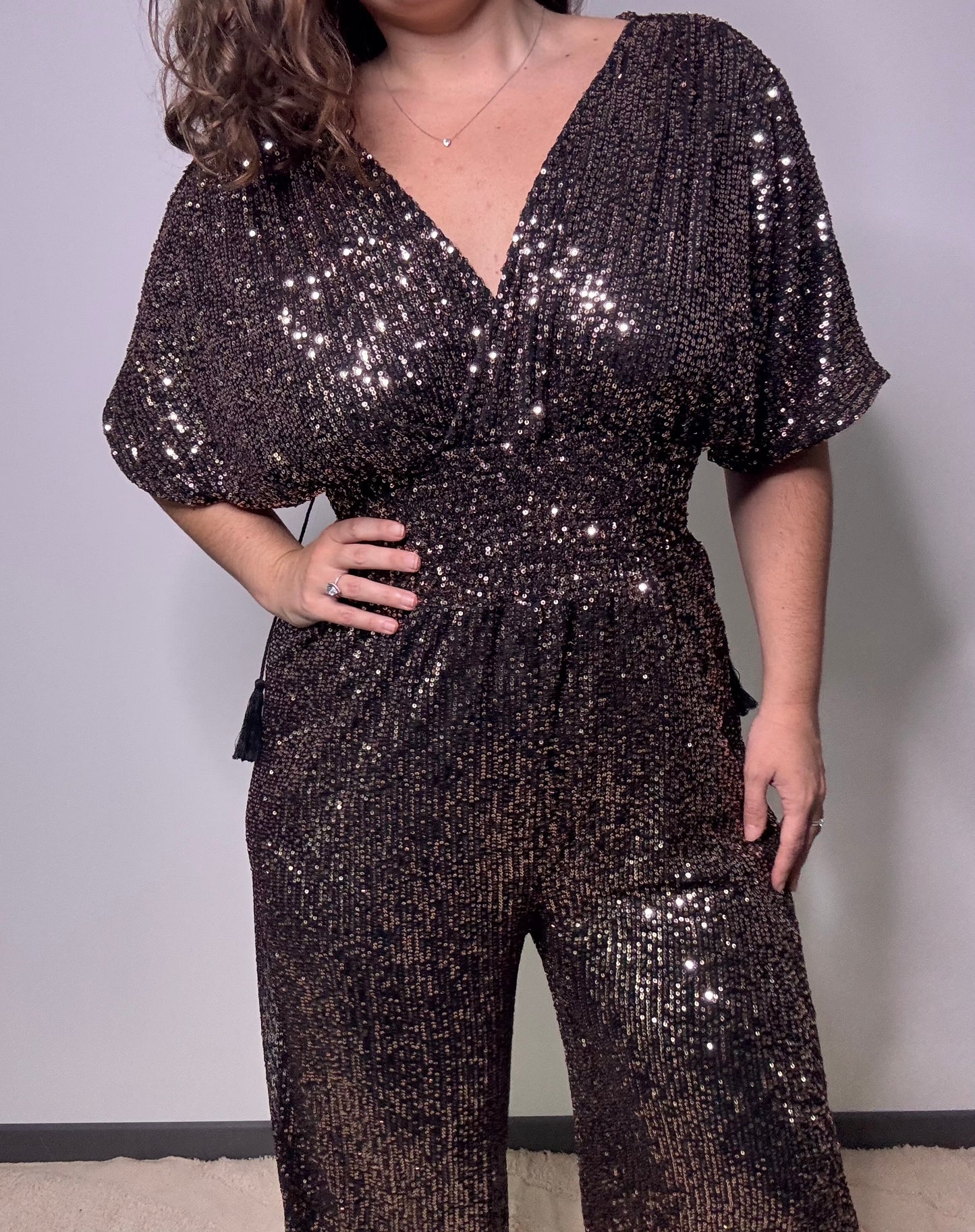 Combinaison pantalon à paillettes SANTA