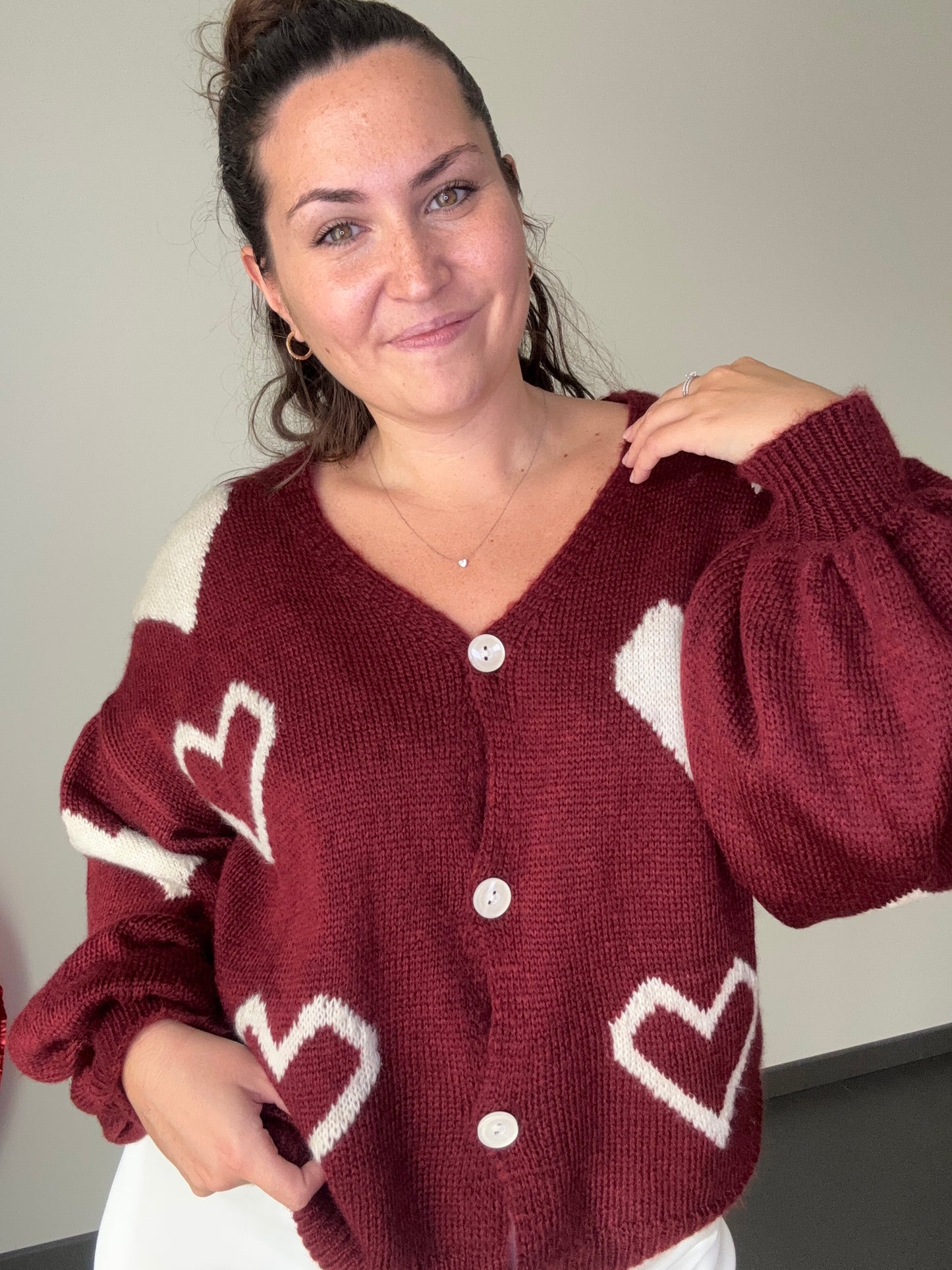 Gilet avec motif coeurs JOJO