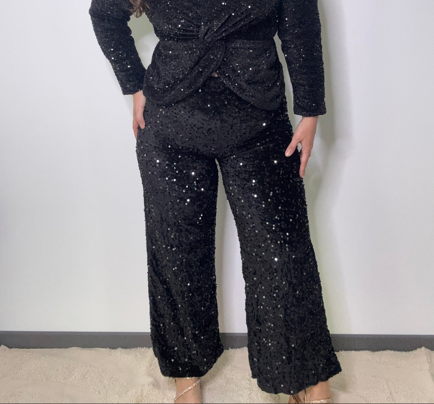 Pantalon noir à sequins RUDOLPHE