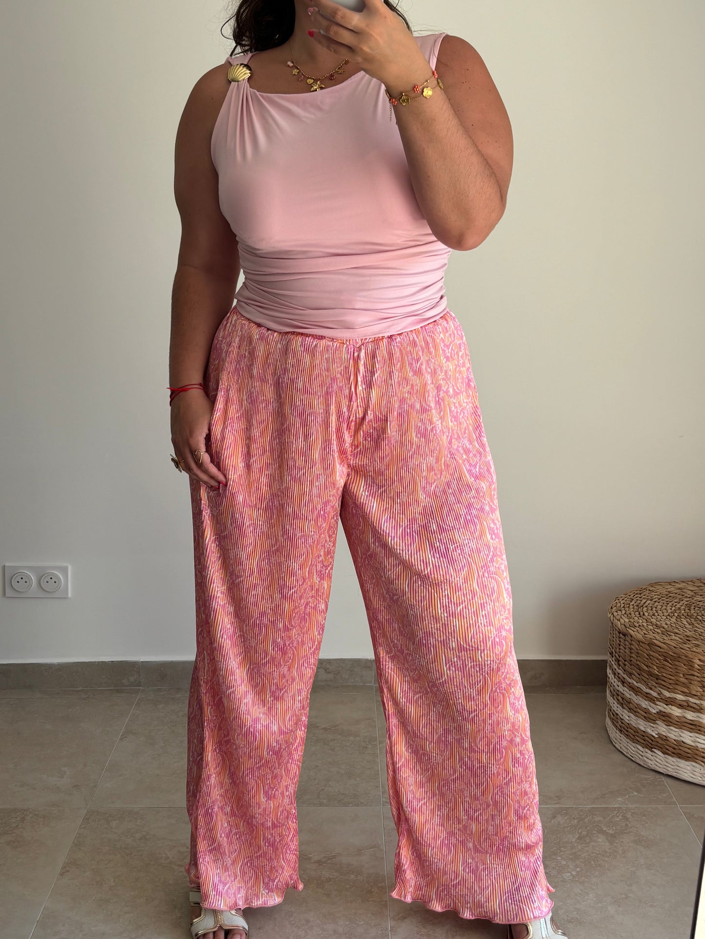 Pantalon plissé satiné SUMMER