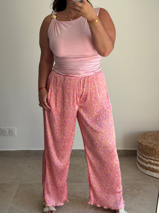 Pantalon plissé satiné SUMMER