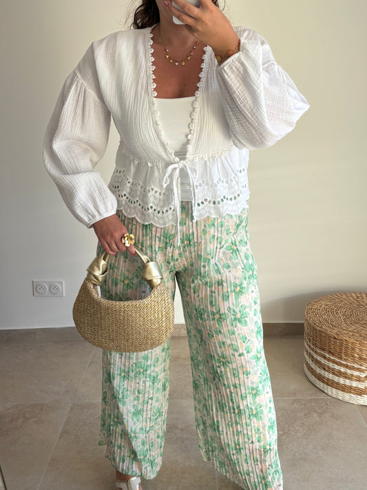Blouse blanche gaze de coton AVA (34-42) 🇮🇹