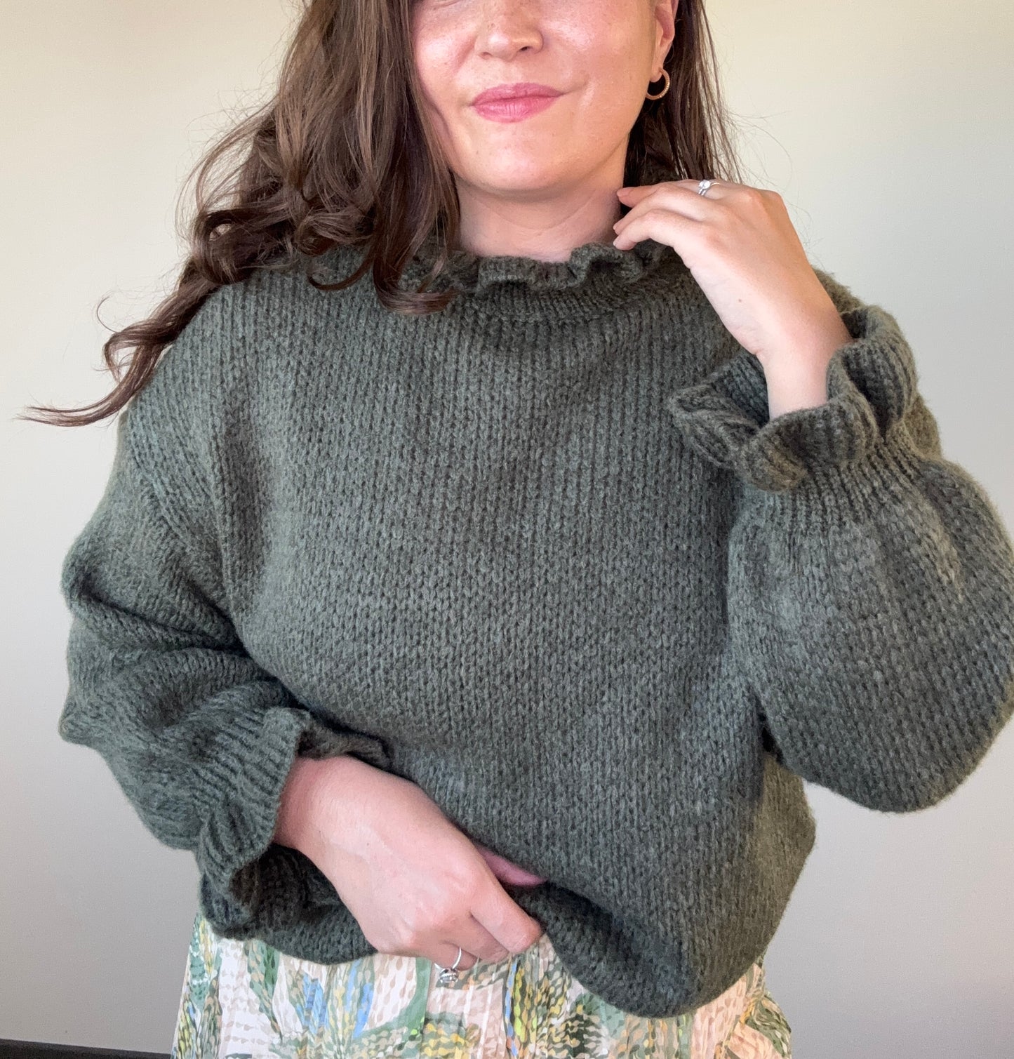 Pull vert en maille douce ANNA