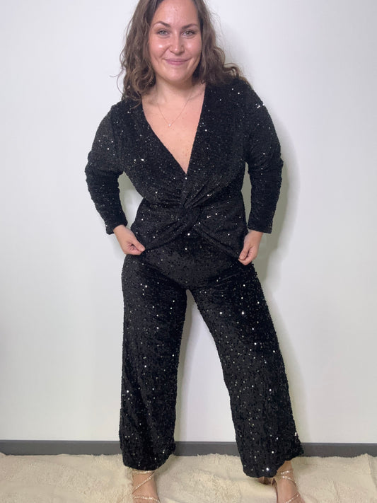 Pantalon noir à sequins RUDOLPHE