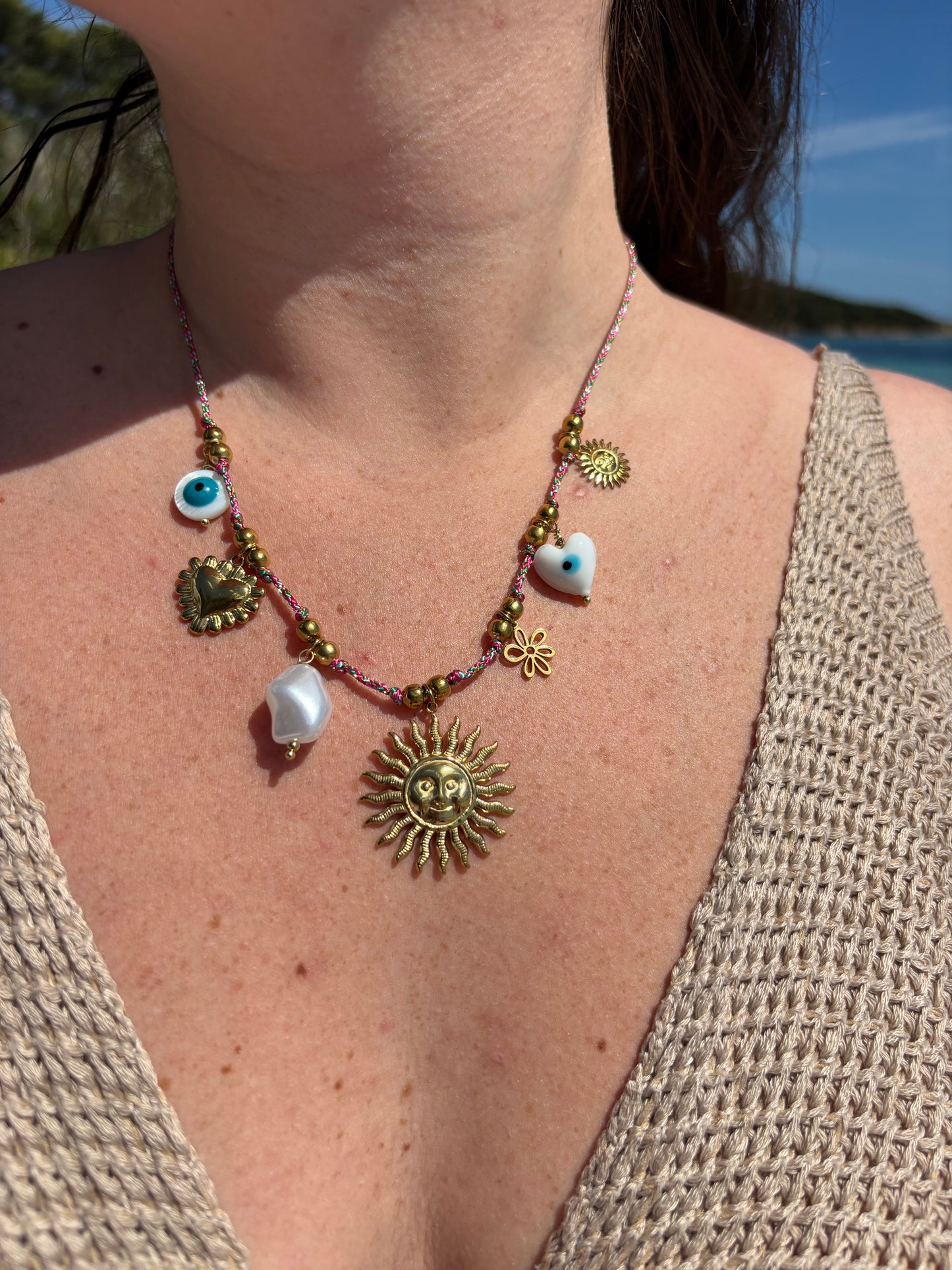 Collier rose charms SUN