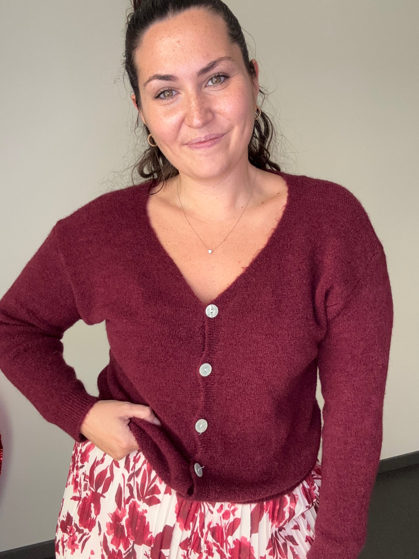 Gilet bordeaux CLARA