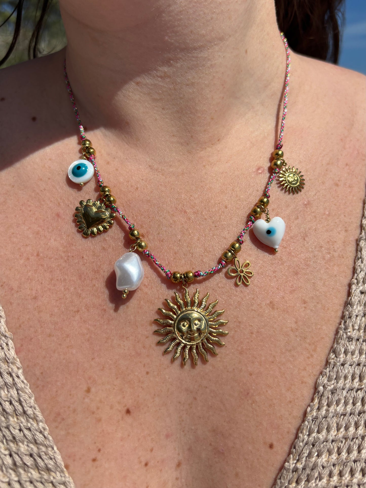 Collier rose charms SUN