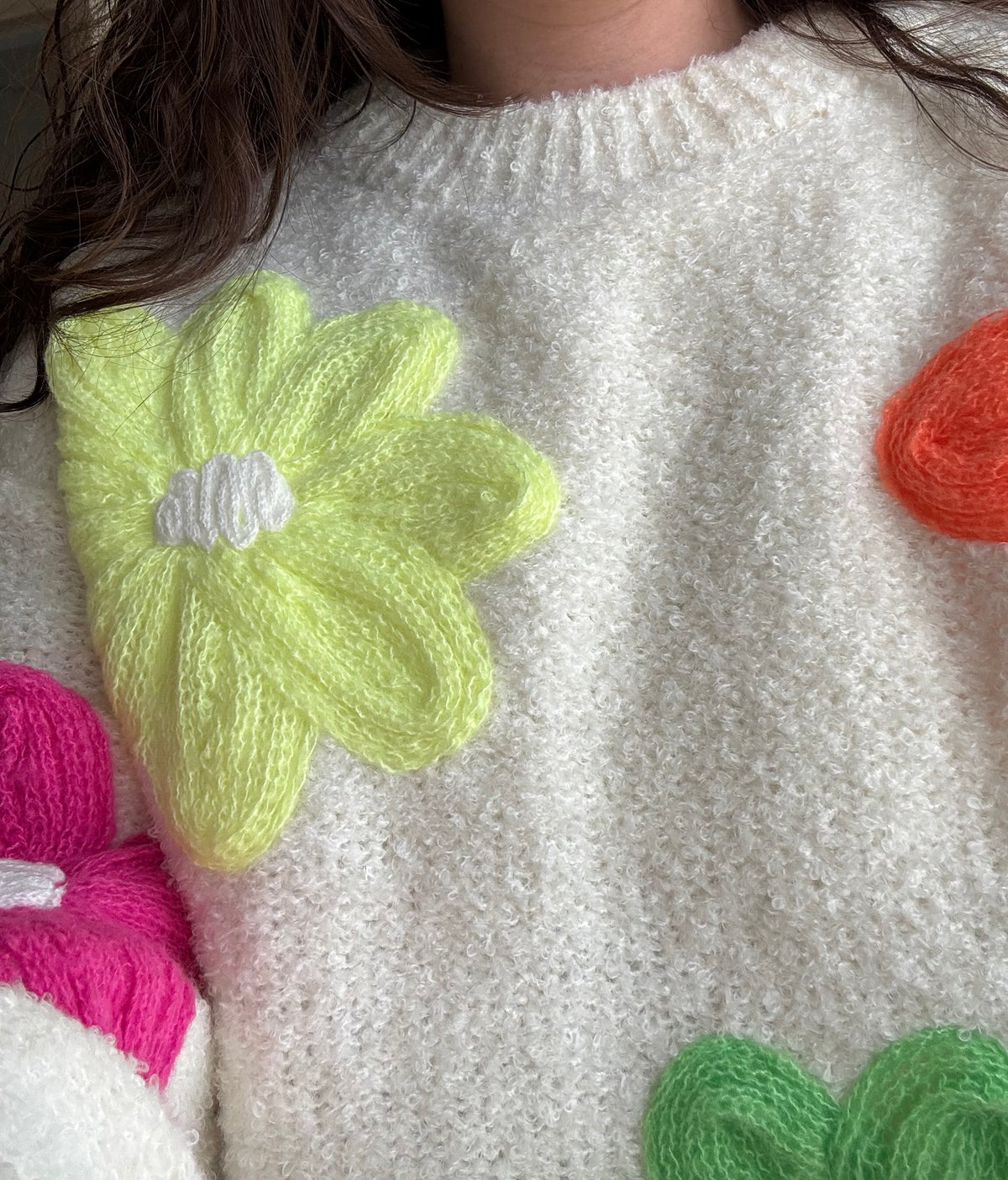 Pull oversize blanc FLEUR