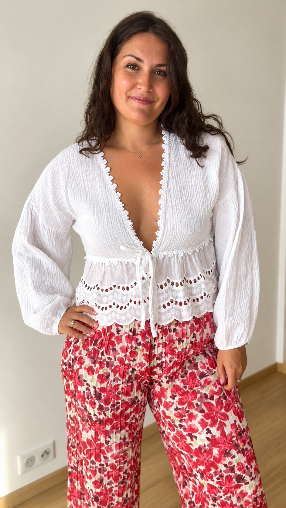 Blouse blanche gaze de coton AVA (34-42) 🇮🇹
