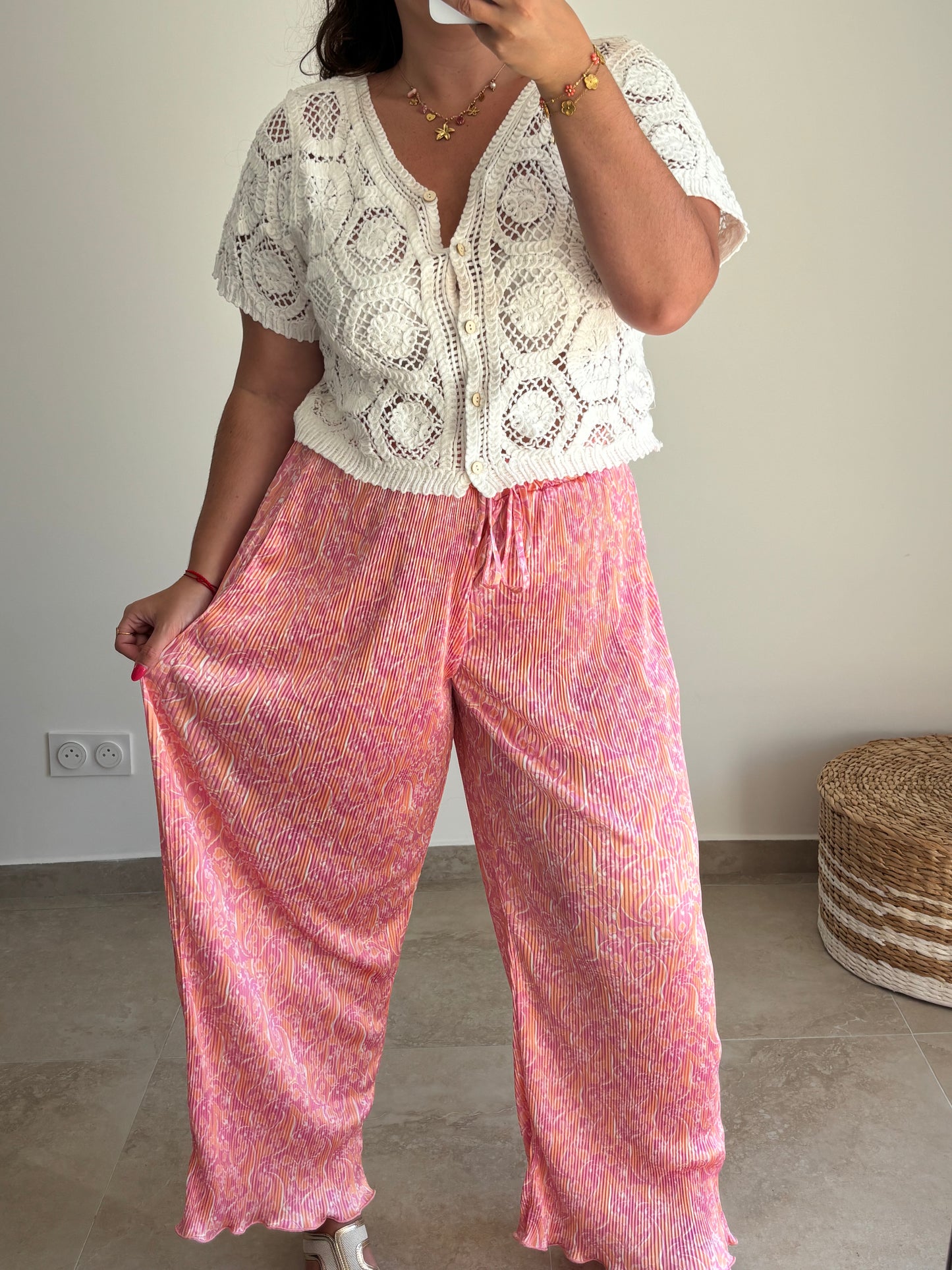 Pantalon plissé satiné SUMMER