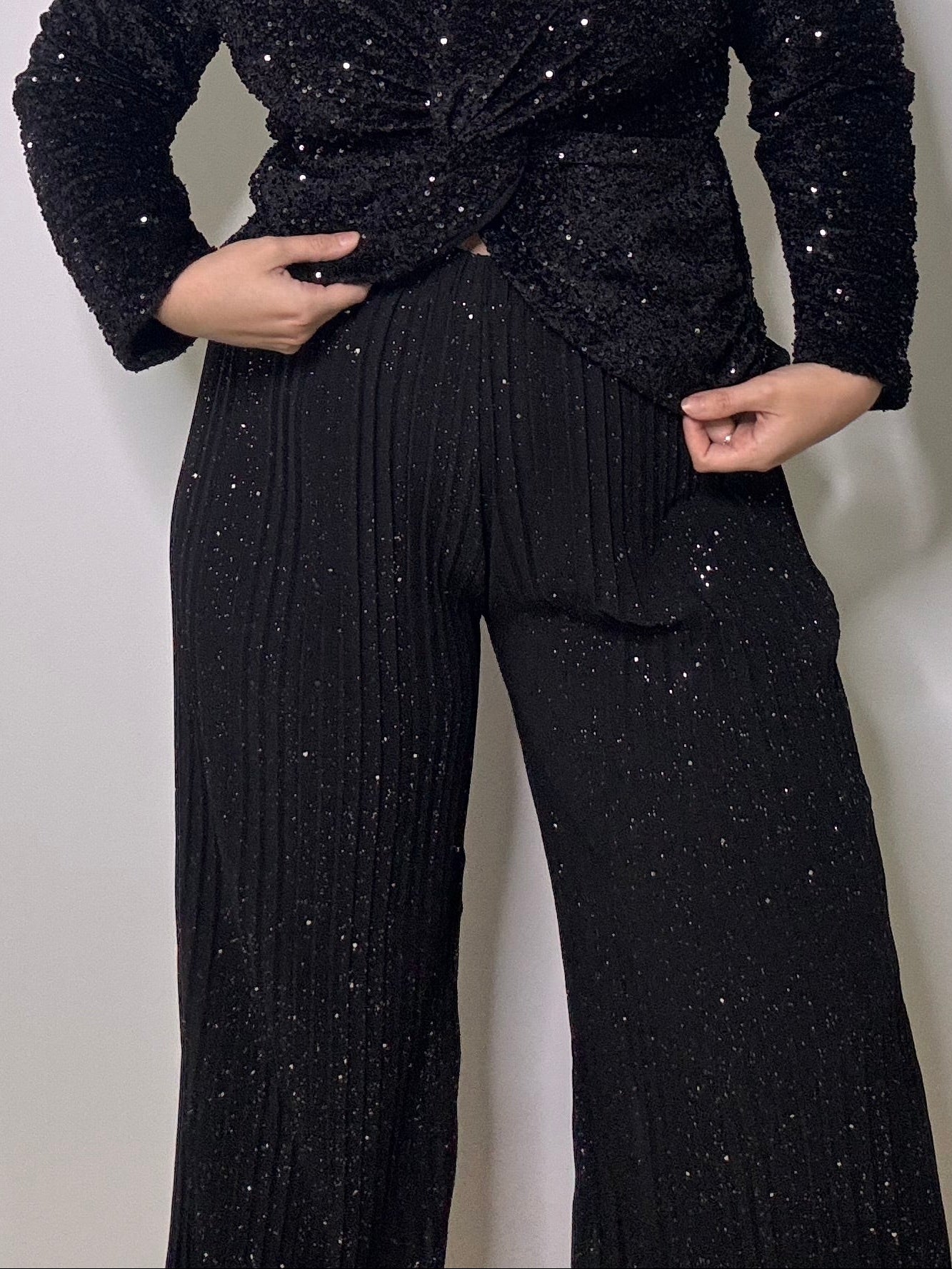 Pantalon plissé pailleté STAR (34-48) 🇮🇹