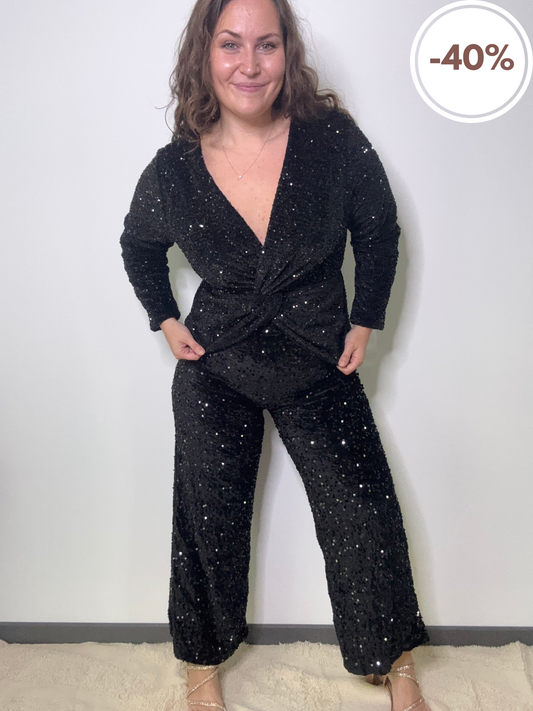 Pantalon noir à sequins NINA