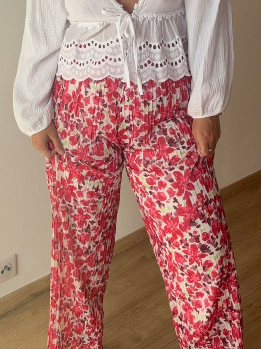 Pantalon large plissé EVA