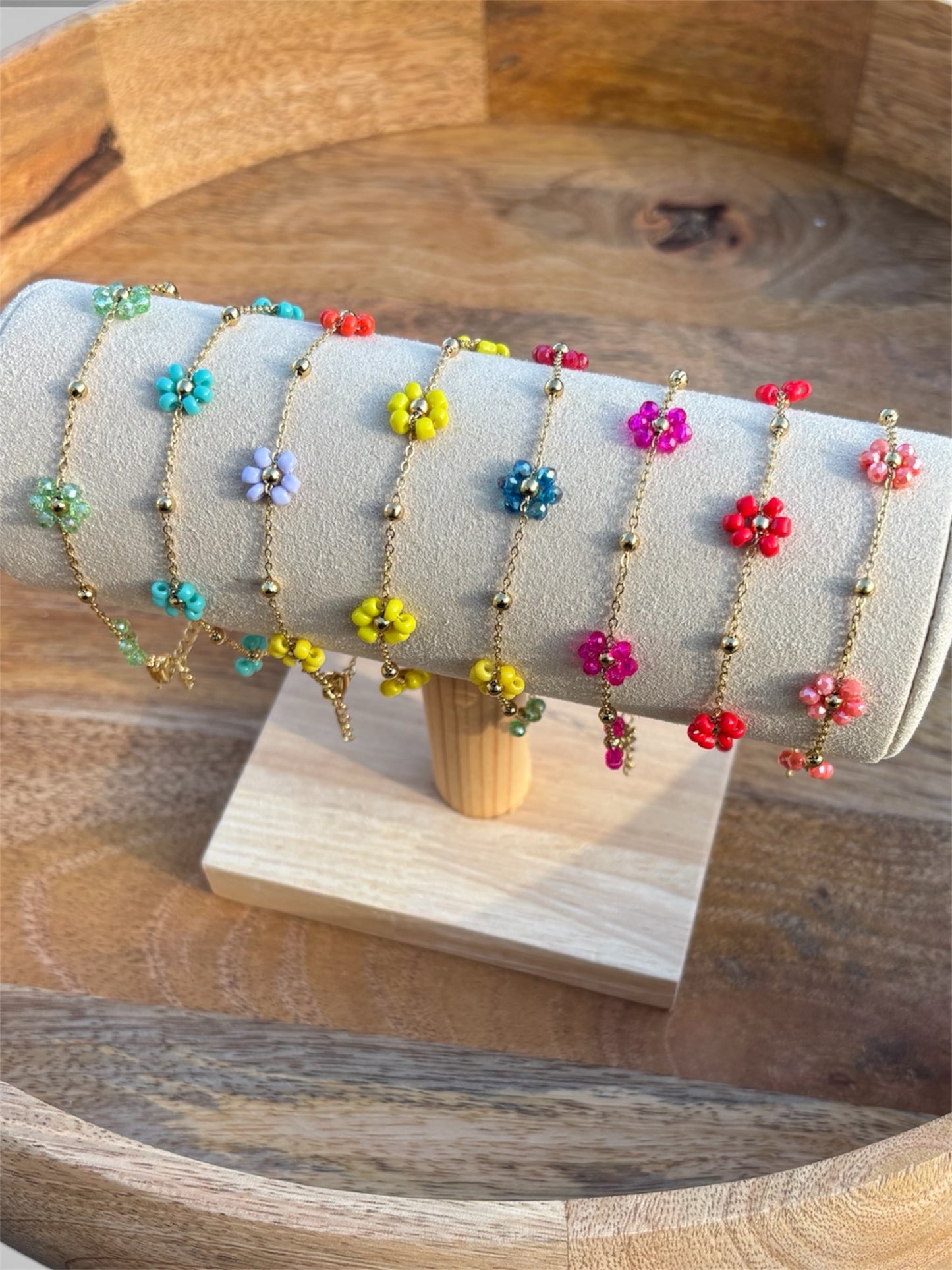 Bracelets fleurs multicolore