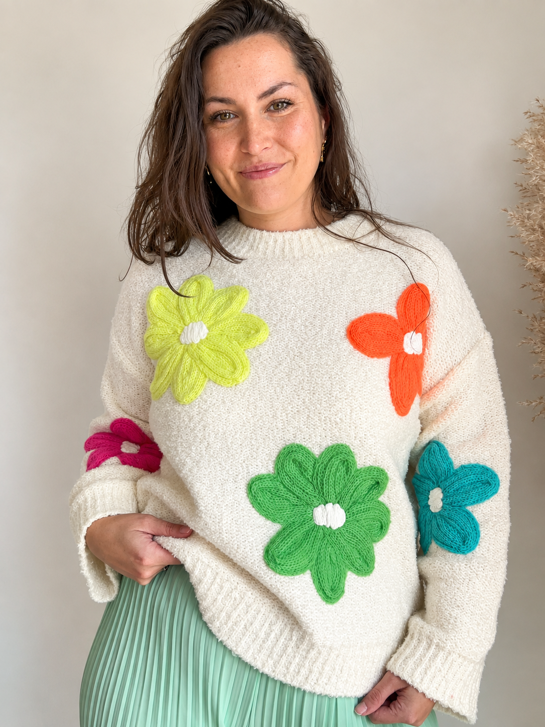 Pull oversize blanc FLEUR